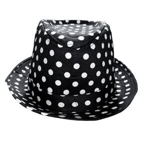 Black and White Polka Dot Fedora hat for kids by WESTEND